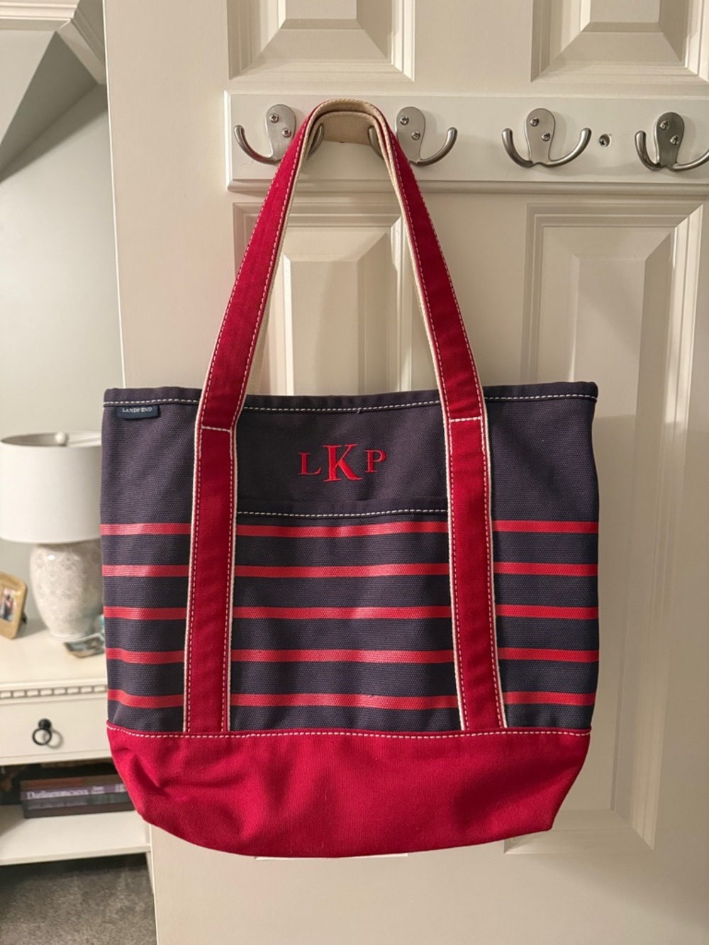 Lands End Canvas Tote LKP Monogram